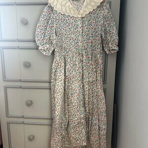 Sea NY Floral Dress with Lace Collar